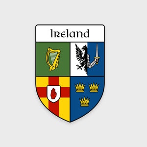 Ireland coat of arms sticker pack • Ireland • Waterproof • Dishwasher-safe • Ideal for a water bottle, laptop, tumbler, or phone