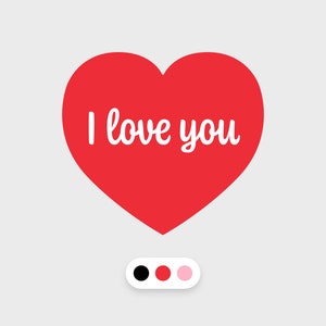 I love you • Heart sticker • Waterproof sticker • Dishwasher-safe • Ideal for a water bottle, laptop, tablet, Kindle, or phone case