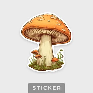 Mushroom sticker for your water bottle, laptop, Kindle, tumbler, or planner • Boletus Edulis • Waterproof • Dishwasher-safe