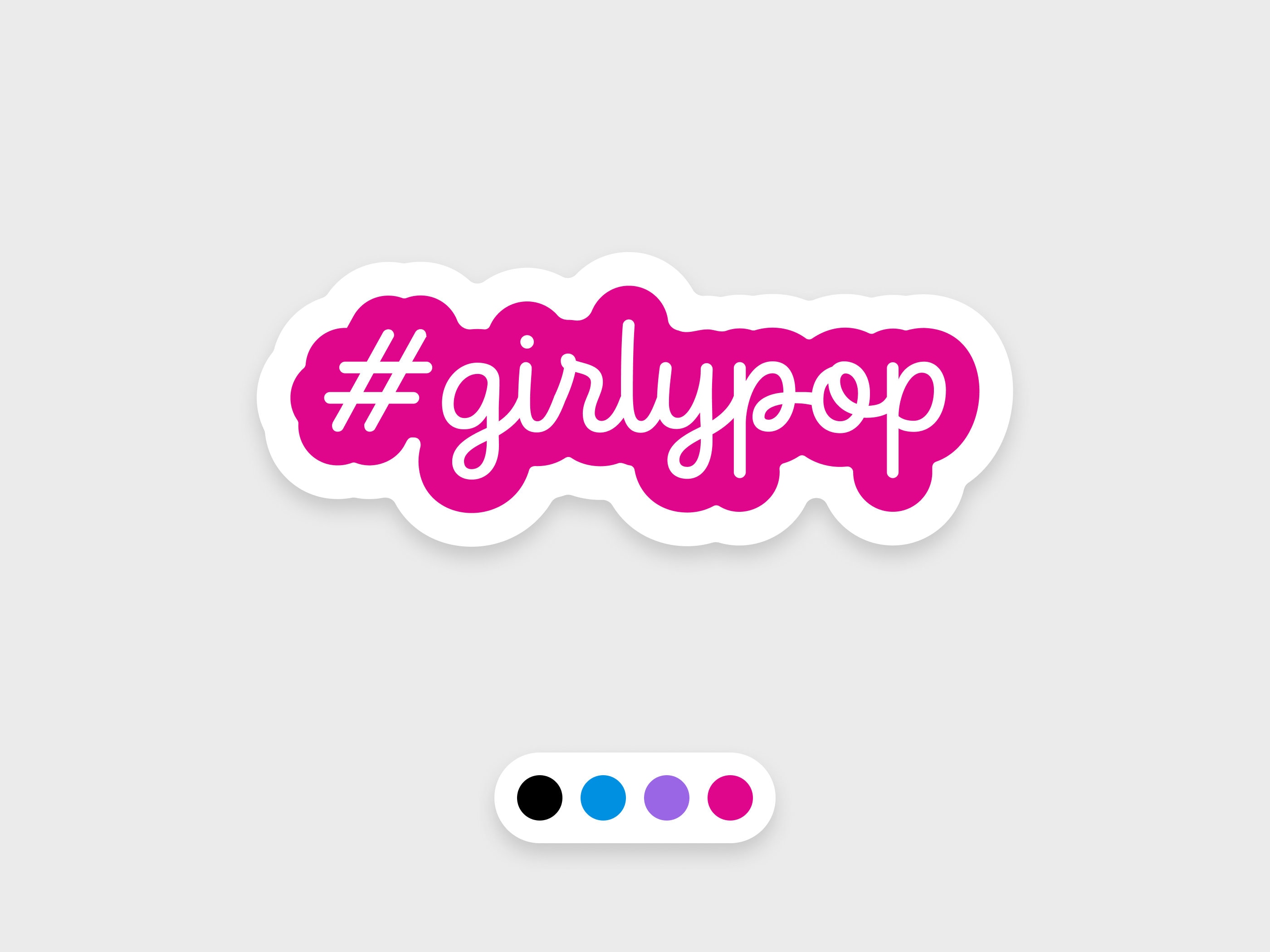 Girly Pop Glitter Sticker