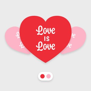 Love is love • Heart sticker • Waterproof sticker • Dishwasher-safe • Ideal for a water bottle, laptop, tablet, Kindle, or phone case