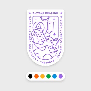 Bookish sticker • I cannot put down this book • Reading sticker • Waterproof • Dishwasher-safe • Ideal for a water bottle, tumbler or Kindle