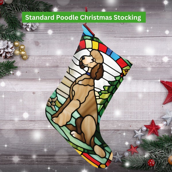 Brown Standard Poodle Christmas Stocking Dog Stocking Christmas Stocking for Dogs Cafe au Lait Poodle Dog Owner Dog Lover Gift Dog Dad Mom