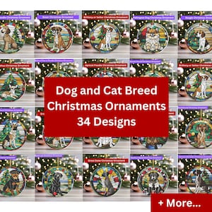 Dog and Cat Christmas Ornaments for Dogs for Cats Holiday Gift Dog Owner Gift Dog Lover Dog Mom Dog Dad Cat Mom Gift Cat Dad Pet Xmas Gift