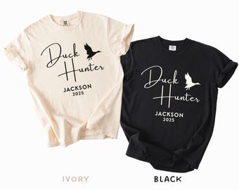 Personalized Duck Hunter Shirt Duck Hunting Gear Dad Gift for Grandpa Custom Name TShirt Hunting Season Husband Gift Hunter Gifts for Him