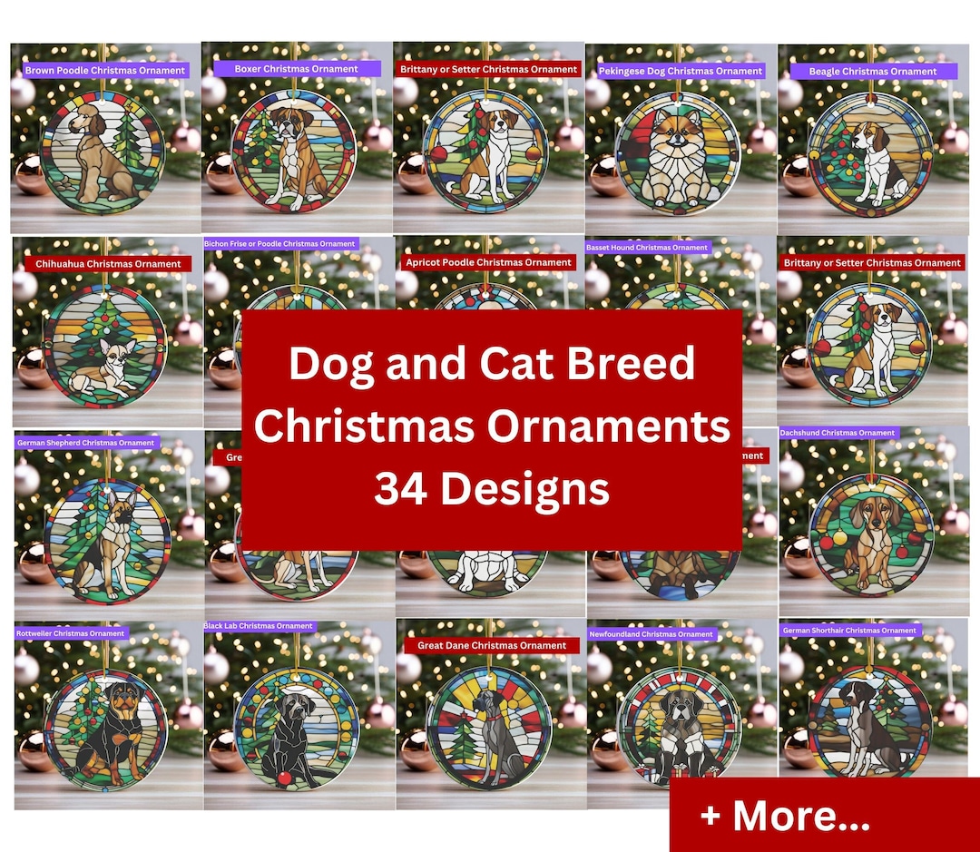 Dog and Cat Christmas Ornaments for Dogs for Cats Holiday Gift Dog Owner Gift Dog Lover Dog Mom