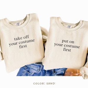 Adult Couples Halloween Costume Funny Couples Halloween Shirt Plus Size Costume Halloween Sweatshirt Matching Halloween Couple Costume Party