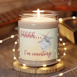 Knitting Gift for Knitters Candle Counting Stitches Reading Your Knitting Funny Candles Scented Soy Wax Birthday Christmas Gift For Mom Her