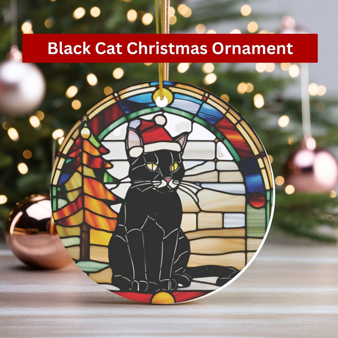 Black Cat Hand Knit Christmas Ornament Arcadia Home