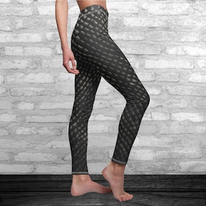 Dragon Leggings Dragon Costume Halloween Costume Womens Black Dragon Scales Pattern Clothing Snake Lizard Yoga Pants Cosplay Outfit Tights