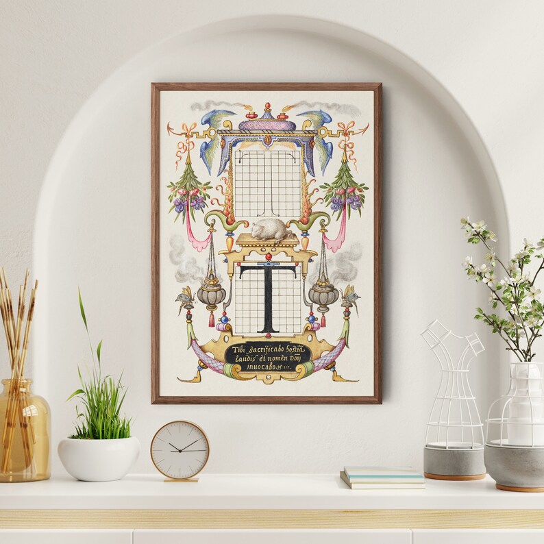 Text Tibi Letter T - Calligraphy Alphabet – Printable Digital Download, Vintage ...