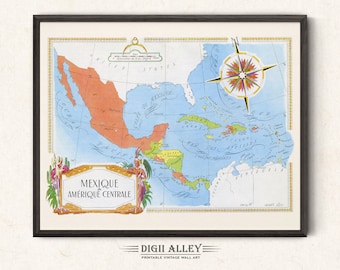 Carte Ancienne De Veracruz 1862 – Reproduction Vintage Pour Décoration Murale