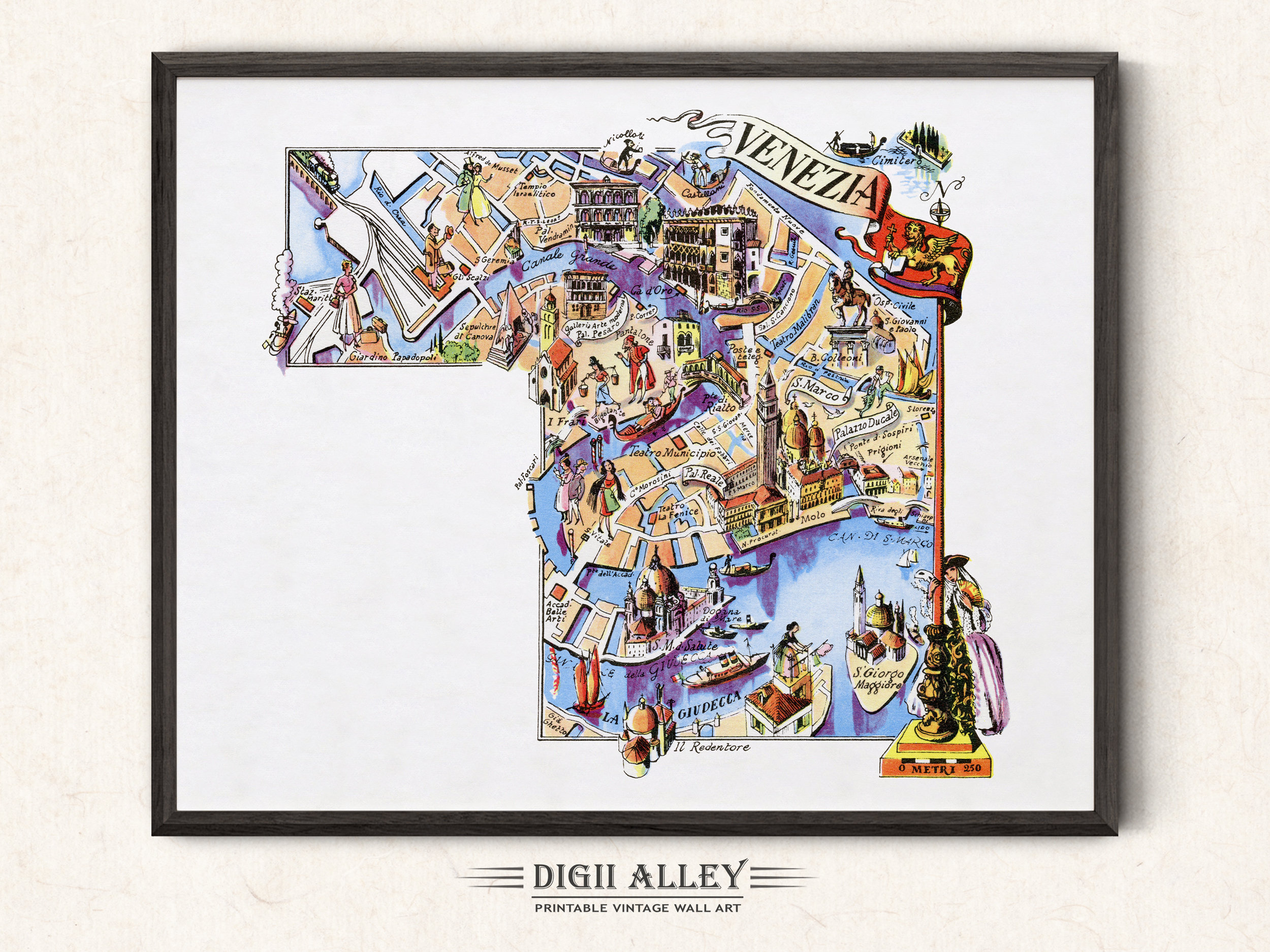 古いベニス イタリアの地図 - Etsy 日本