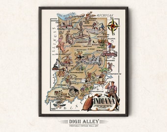 イギリス、イングランド、ミッドランド地方の楽しい地図 - デジタル