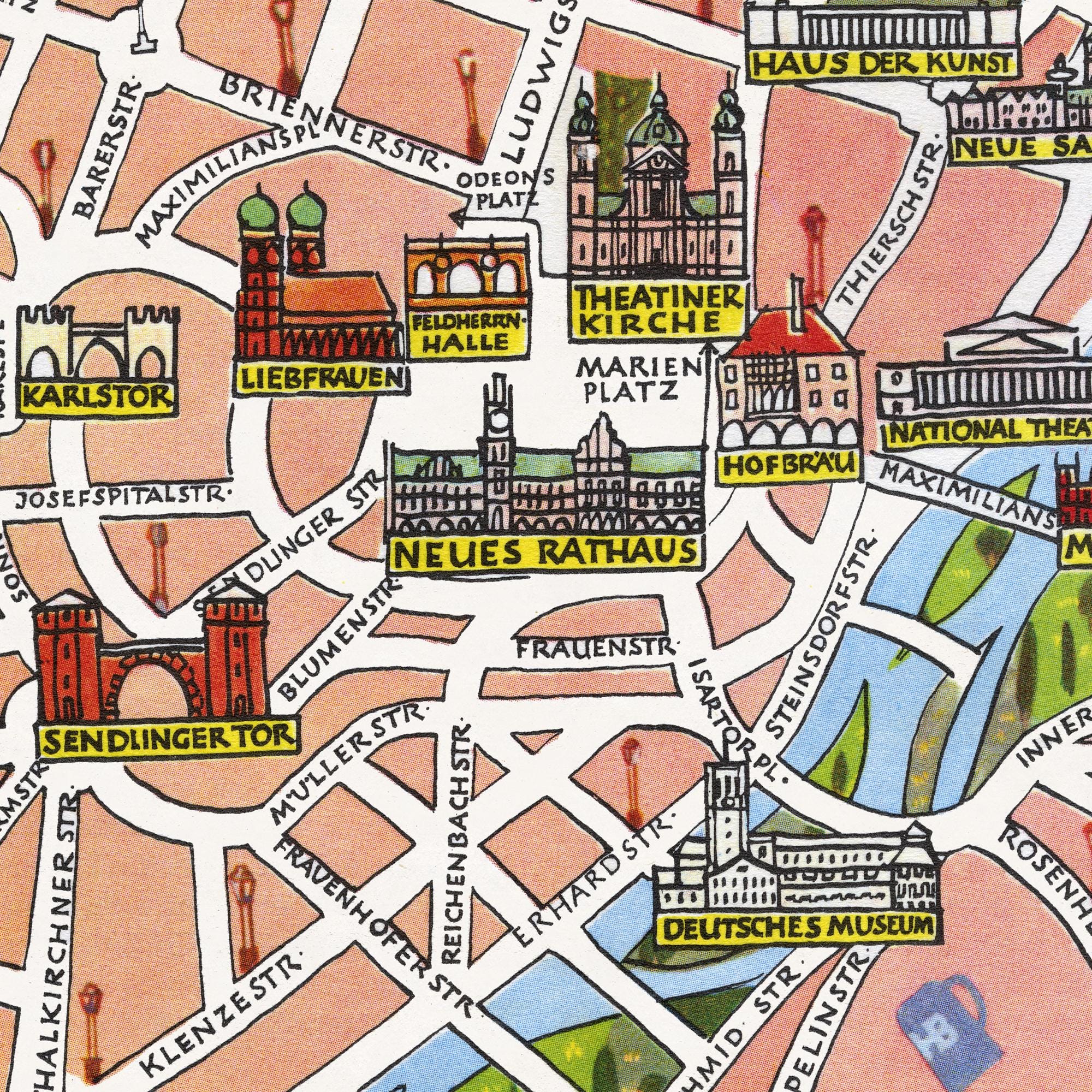 Fun Map of Munich in Germany, Deutschland, DE – Digital Download ...