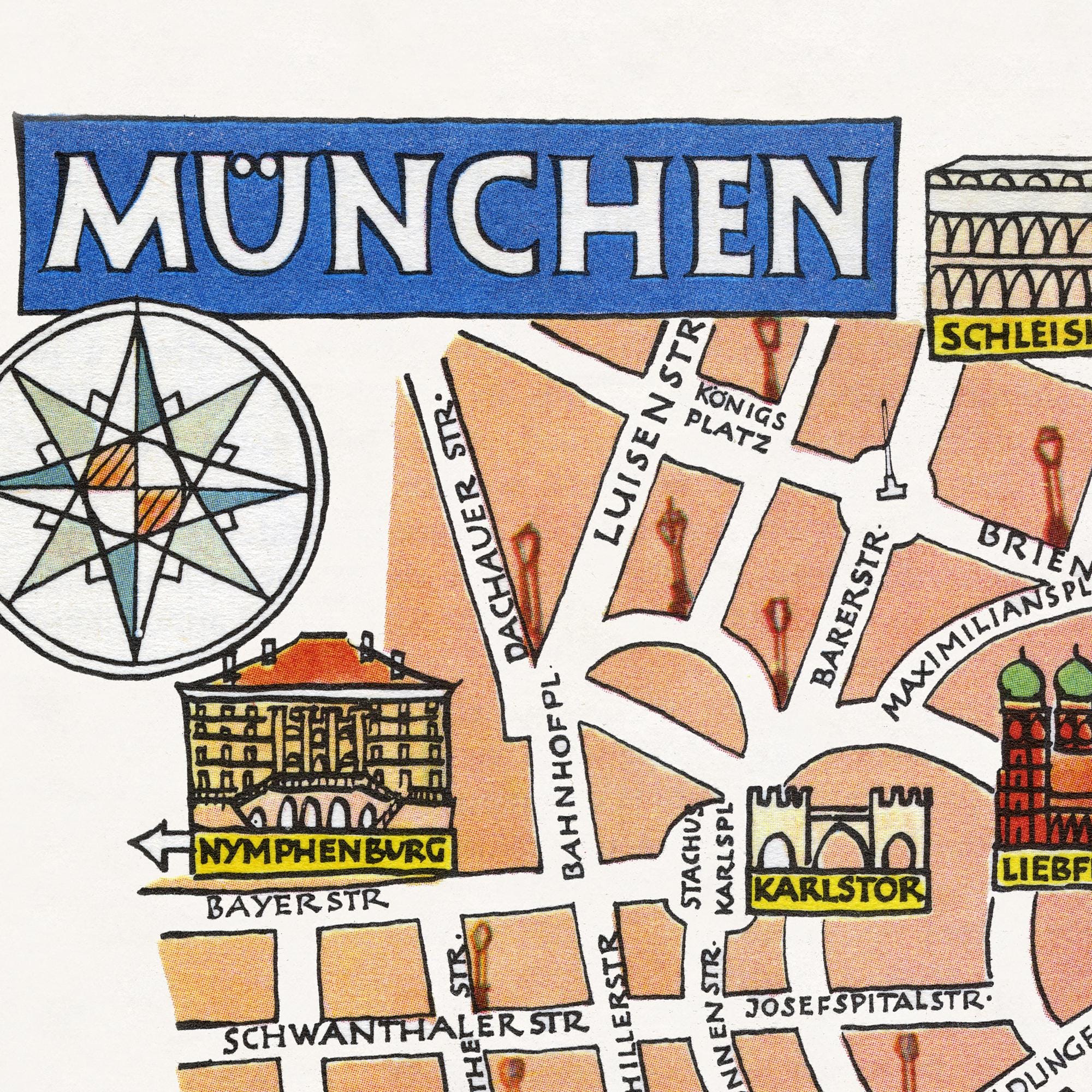 Fun Map of Munich in Germany, Deutschland, DE – Digital Download ...
