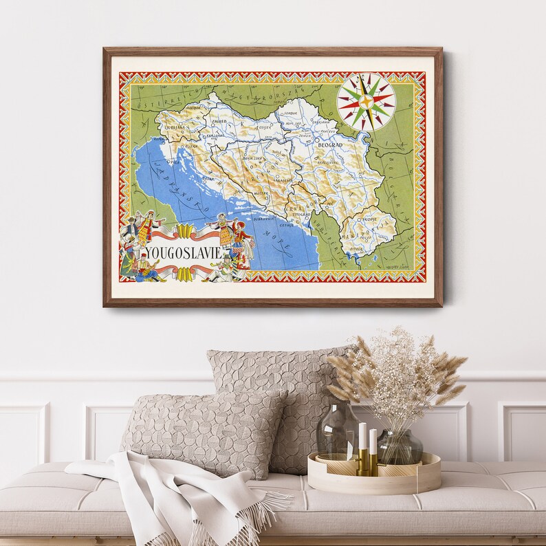 Old Map of Former Yugoslavia – Digital Download PRINTABLE Vintage Fun ...