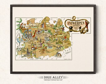 Fun State Map of Washington Digital Download PRINTABLE Vintage ...