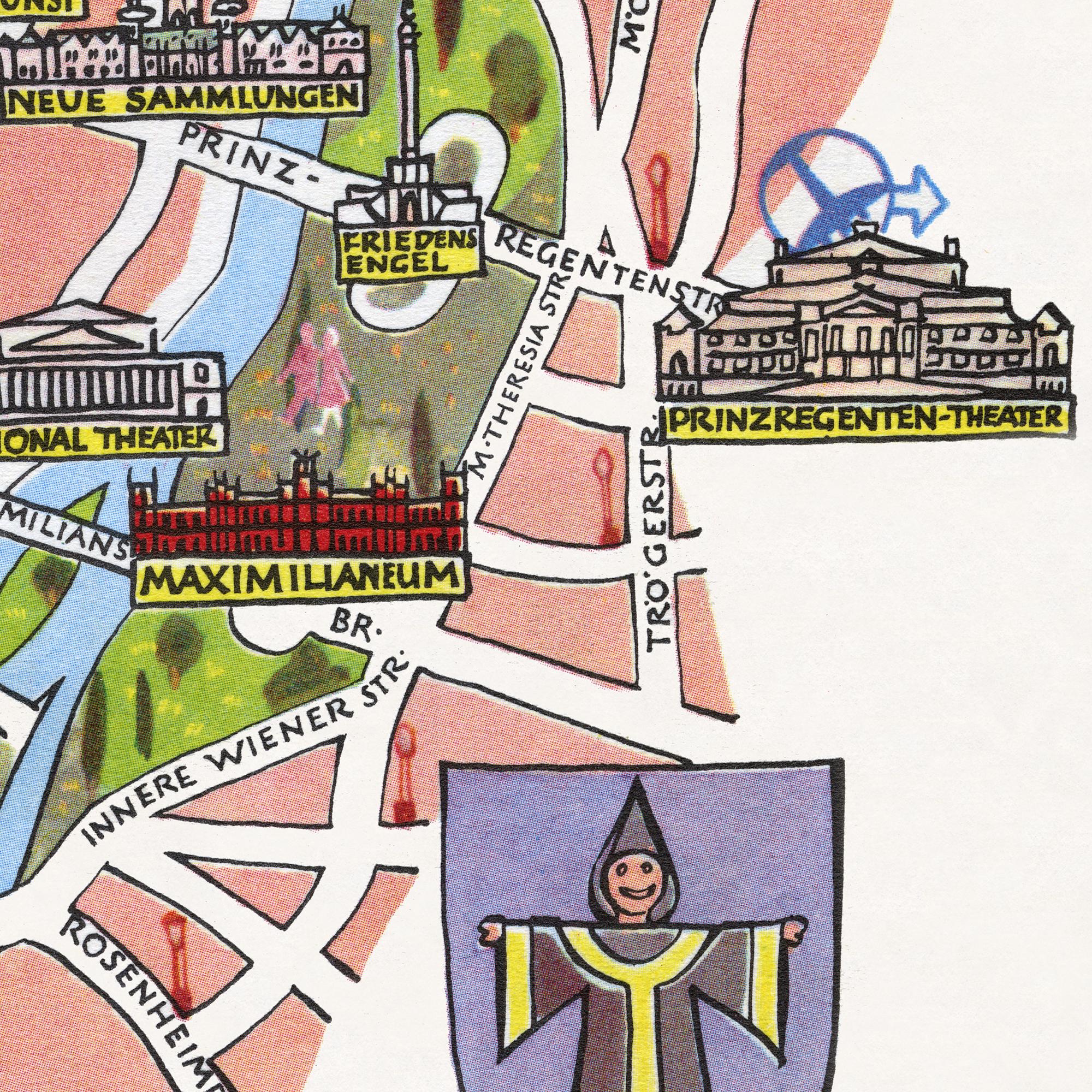 Fun Map of Munich in Germany, Deutschland, DE – Digital Download ...
