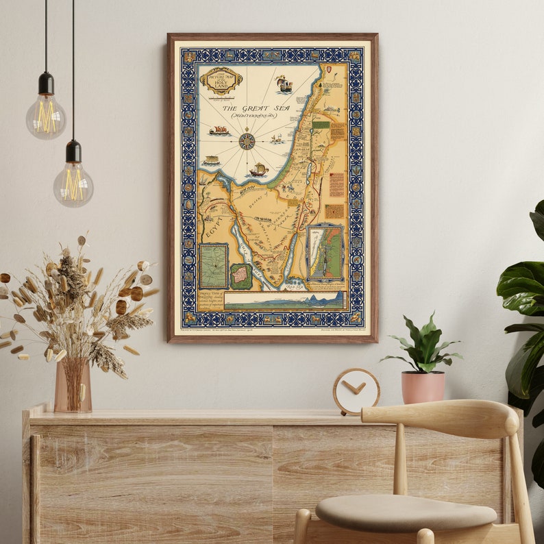 Heilige Land Landkarte des Nahen Ostens Digitale Illustration zum ...