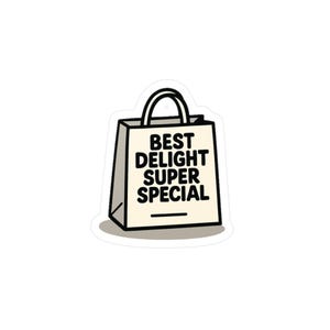 Adesivo in vinile, design speciale per sacchetti di carta Best Delight, adesivo per laptop, adesivo per auto, adesivo per bottiglia d'acqua, adesivo per planner, album di ritagli