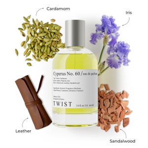 Twist Cyperus n° 60 inspiré de Le. L. Santal 33, parfum Unsiex longue durée, EDP - 100 ml | 3,4 onces liquides onces