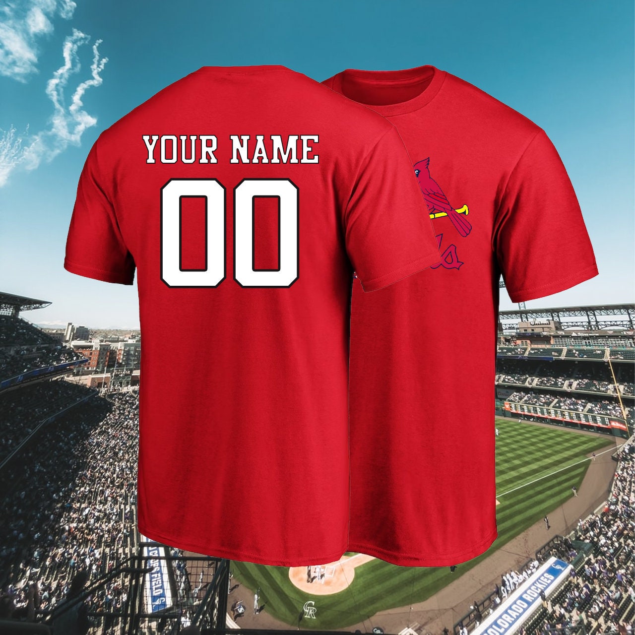 St. Louis Cardinals Baseball Bow Tee Shirt Women's Large / Red