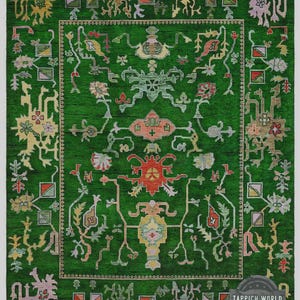Handgeknüpfter persischer Oushak Teppich, Wollteppich, 200x300, 9x12, 6x9, Wollteppich Wohnzimmer, Teppich für Zuhause!
