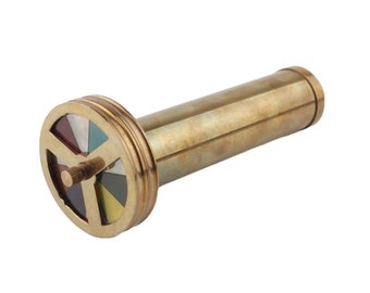 The helicopter Co. Brass Kaleidoscope Multicolor Pattern Perfect Antique Gift