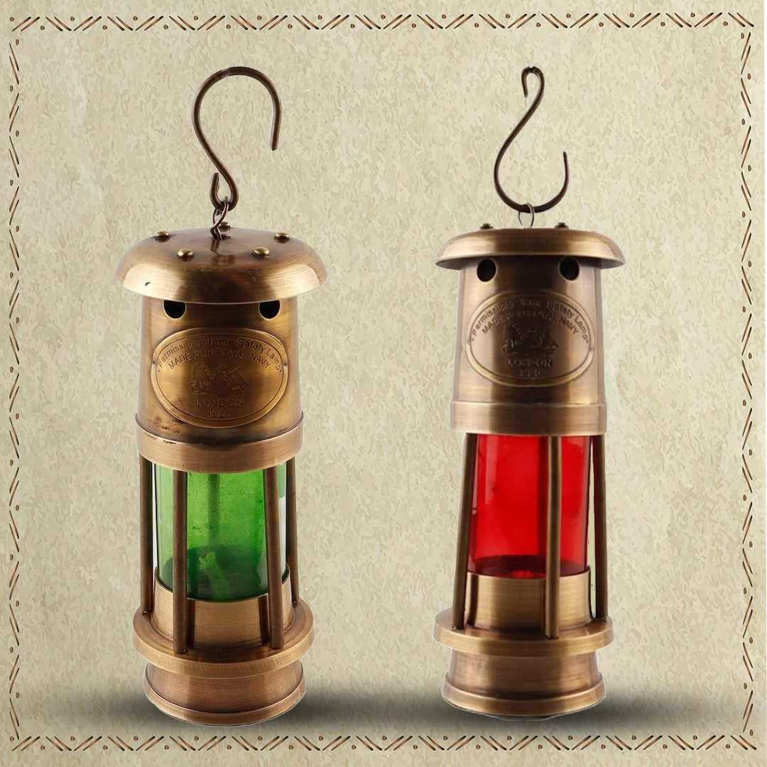 Collectibles 6 Nautical Brass Minor Lamp Antique Ship Lantern Maritime  Boat Light Decor