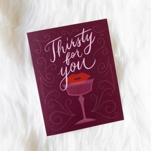 Durstig Für Sie Grußkarte, Flirty Grußkarte, Freche Grußkarte, Sexy Karte, Kinky Grußkarte, Romantische Karte, Liebeskarte
