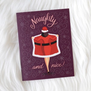 Frech schöne Weihnachten Urlaub Grußkarte, Flirty Grußkarte, Sexy Karte, Kinky Karte, Romantische Karte, Liebeskarte