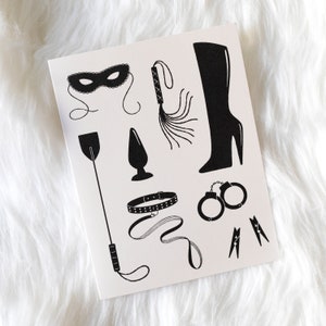 Mistress 'Possessions Note Card, Flirty Grußkarte, Frech, Sexy, Romantische Kinky Grußkarte, BDSM Karte, D / S Note Card, Sexspielzeug