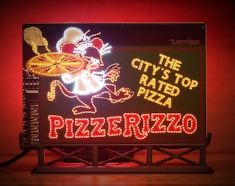 PRE-ORDER (Ships November) - It's Rat Pizza! Pizzerizzo Inspired Animated Light-Up Billboard | LightRides XL+