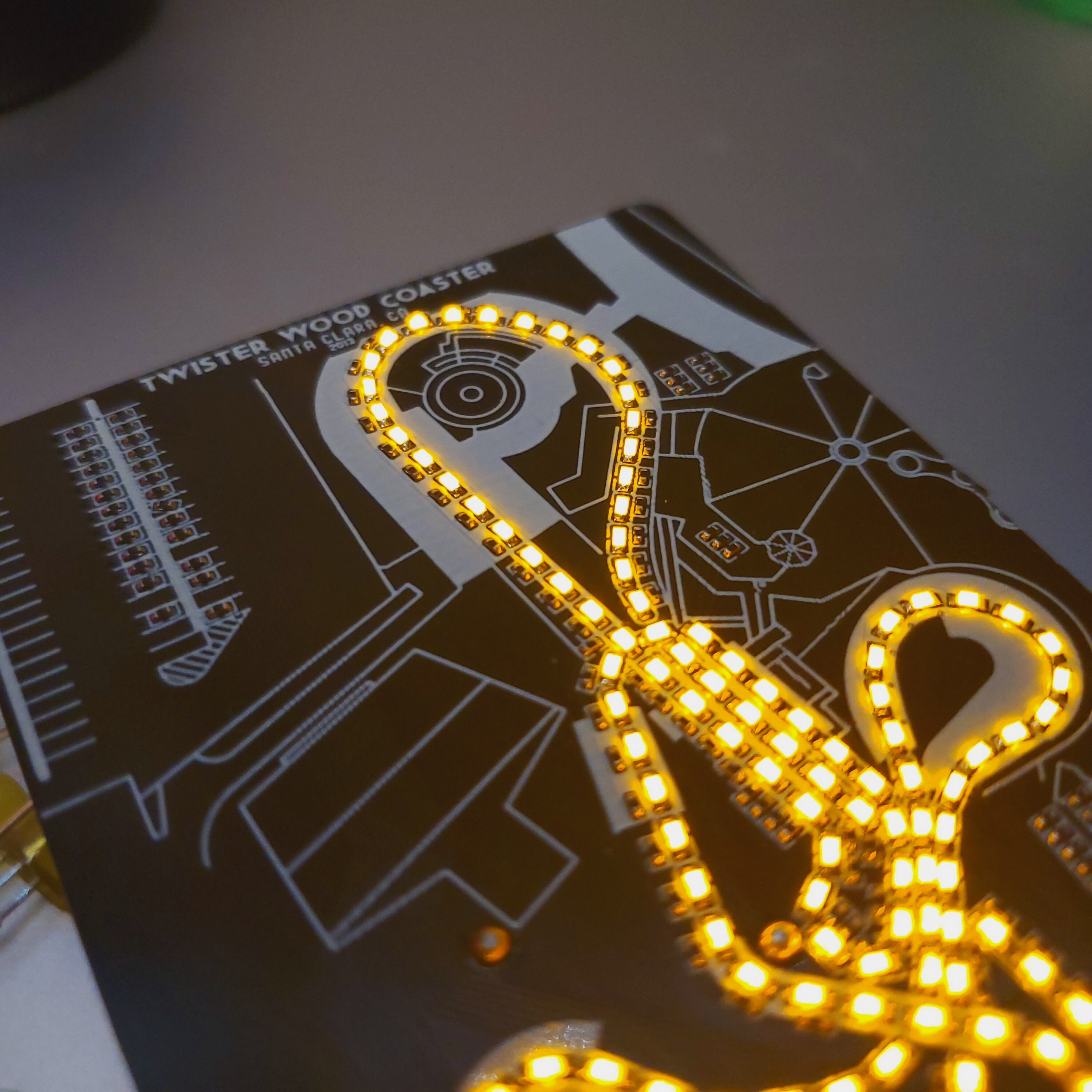 Goldstriker Inspired LED Display twister Wood Coaster Card Lightrides ...