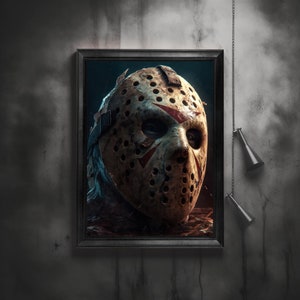 Jason Voorhees Poster Horror Movie Decor Friday the 13th Art Print Halloween Wall Art (Multiple Sizes)