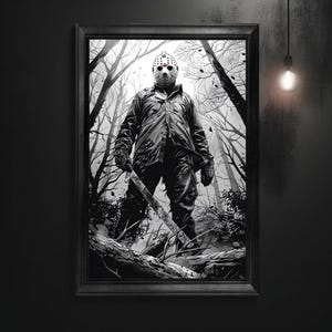 Jason Voorhees Poster Jason Voorhees Home Decor Jason Voorhees Art Friday the 13th Poster Horror Home Decor (Multiple Sizes)