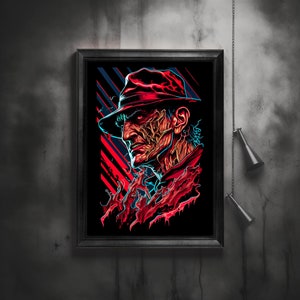 Freddy Krueger Poster Freddy Krueger Digital Art Freddy Krueger Downloadable Poster Nightmare On Elm Street Poster (Multiple Sizes)
