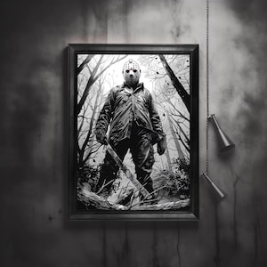Jason Voorhees Digital Art Jason Voorhees Home Decor Jason Voorhees Art Friday the 13th Poster Horror Home Decor (Multiple Sizes)