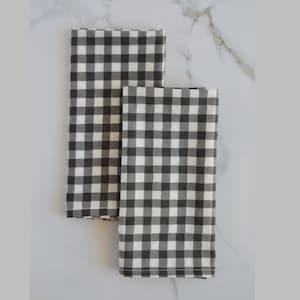 Black and White Checkered Cloth Napkins