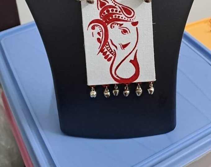 Hand painted Ganesha Jewellery Set