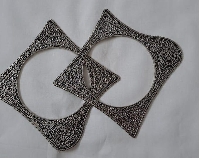 Traditional silver oxidised bangles