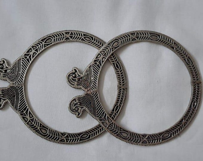 Traditional silver oxidised bangles