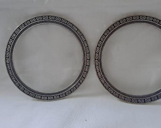 Traditional silver oxidised bangles