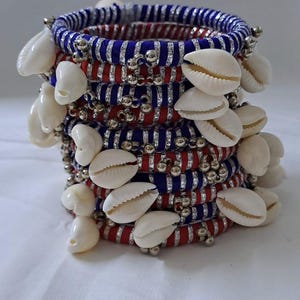 Blue and red colour traditional zari thread and kori bangles (set of 10 bangles)