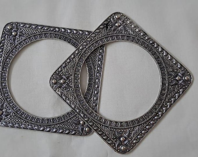 Traditional silver oxidised bangles