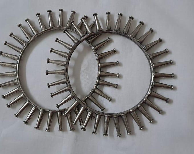 Traditional silver oxidised bangles