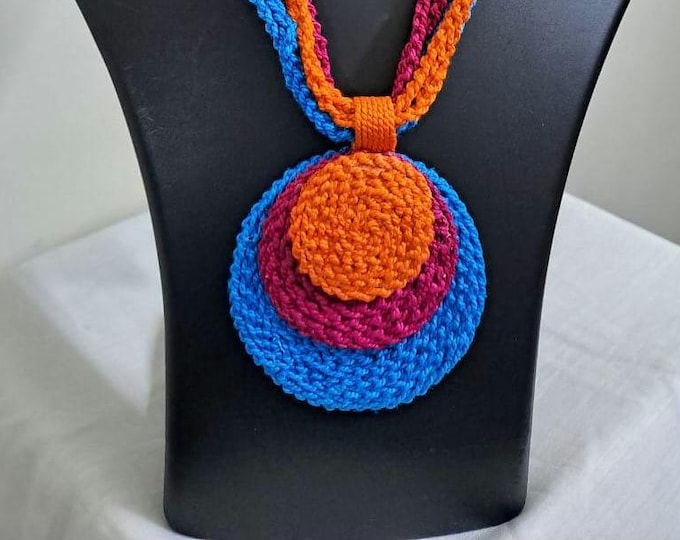 Handmade crochet necklace set with matching earrings