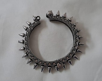 Silver oxidised bracelet/kada