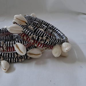 Black and red colour traditional zari thread and kori bangles (set of 7 bangles)